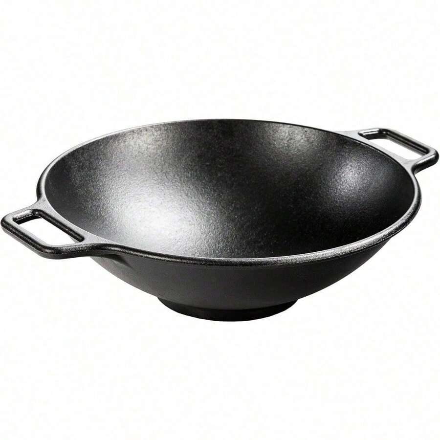 14 Inch Seasoned Cast Iron Wok; Design-Forward Cookware - 1 - View 1
