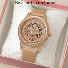 時尚女士手錶石英皮質手錶女式時鐘女式手錶情人節禮物