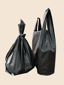 50pcs Black Garbage Bags, Thickened, Large Capacity, Reusable, Kitchen Trash Bags, Outdoor Trash Bags - Multicolor - View 4