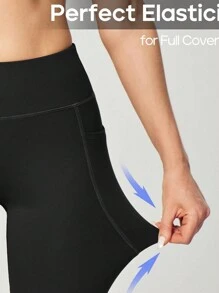 Women'S Close-Fitting Sports Flared Bottom Tight Pants With Phone Pockets, High Waist, Exercise & Casual, Tummy Control, Compression Running, Fitness, Yoga Leggings Tights