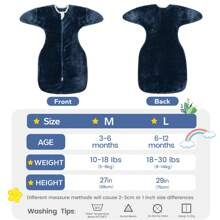 Winter Shark-Fin Transition Swaddle - 2.5 Tog Fleece Swaddle Blanket Baby Sleeping Bag With 2- Way Zipper,Suitable For New Year Gift - Navy - View 4