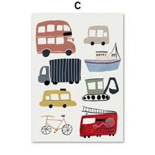 1PC London Bus Queen Car Peace Mouse Bat Wall Art Canvas Painting Nordic Posters And Prints Wall Pictures Baby Kids Room Decor No Frame