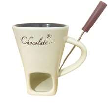 1pc Multifunctional Pot Hot Chocolate Mug Ceramic Melting Chocolate Fondue Mini Fondue Ceramic Cheese Heating Mug Back To School - Multicolor - View 14