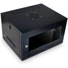 6U 450mm Deep Wall Mounted 19 Inch Black Storage Rack For Home Office Server Room Computer Equipment With Glass Door Removable Side Panels Front Rear Lockable - Black1 - View 5