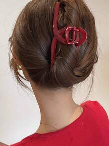 2 Stücke elegante, einfache hochwertige große rote quadratische gekreuzte Haarspangen für Frauen, Alltagshaarklammern, Haarklammer für Dutt-Frisur, vielseitige Haarzubehör, geeignet für Herbst/Winter, Weihnachten, Valentinstag, Neujahr, Eid, Ostern Geschenke Schönheit Haarklammern