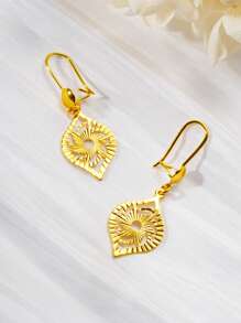 2 chiếc hoa tai thiết kế hình giọt nước độc đáo thời trang sang trọng cho nữ, màu vàng 24K, thiết kế hoa tự làm, quà tặng cho bạn gái, vợ, bạn bè, hoàn hảo để đeo hàng ngày và lễ hội - giọt nước - Xem 1