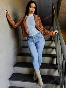 Women's Lifting Butt Jeans, High Stretch Skinny Fit Long Pants, Fashionable, Elegant For Date, Commute, Casual Outing
