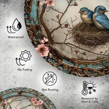1 件复古圆形金属标牌，带有鸟妈妈和宝宝，室内/室外装饰标牌，适用于家庭、咖啡馆、公寓、餐厅、街道、客厅墙壁、节日礼物 - 彩色 - 查看 5
