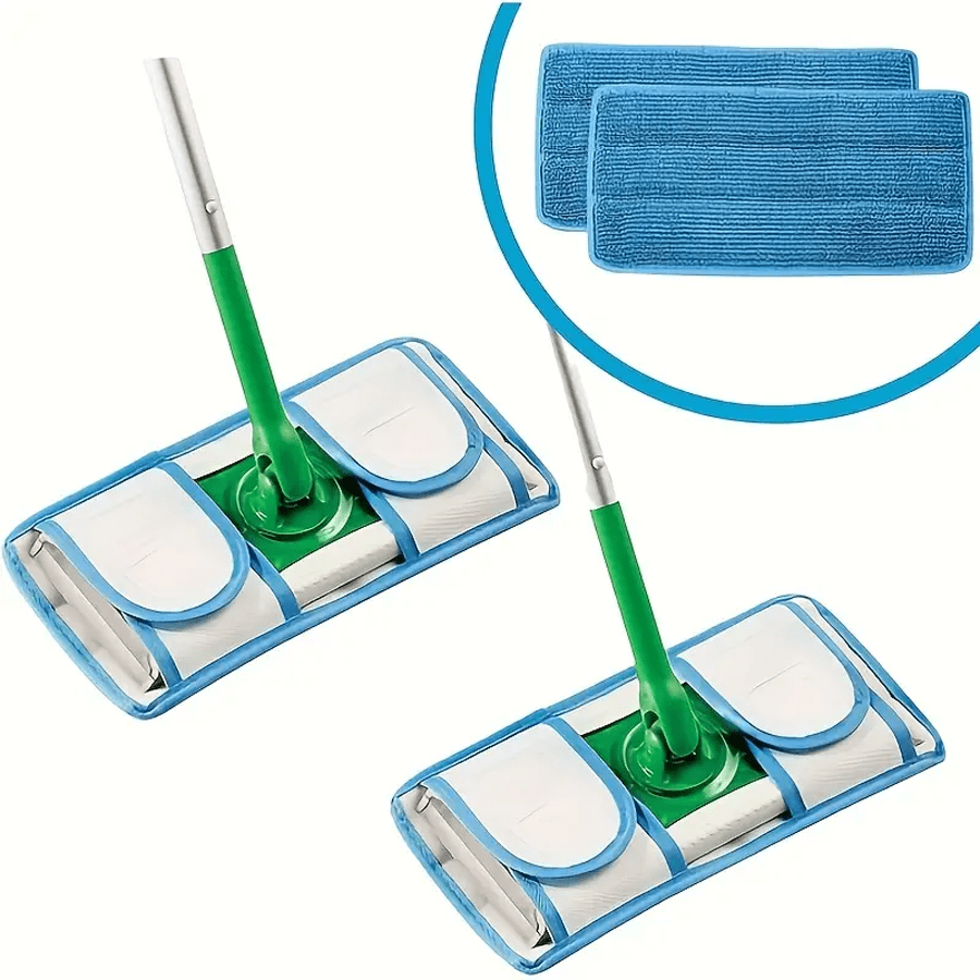 1/2pcs Detachable Replacement Pads For Flat Mop, Durable Washable Mop Pads, Dust Mop Heads, Soft Mop Refill Heads, Super Absorbent And Easy To Clean, Cleaning Supplies, Cleaning Tools, Essential For Back To School