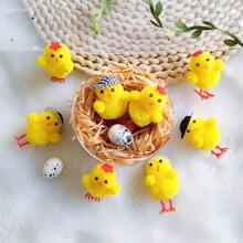 LINGXUE 24pcs/Set Realistic Mini Chicken Decorations, Cute Easter Chicks For Home Garden Ornaments, Gifts (Chicken Hat Random)