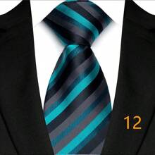 GOADAFOO Corbata de lujo de 8 cm para hombre, con rayas verdes, floral sólido, corbata de cuello tejida jacquard para hombre, novio, negocios, boda, fiesta