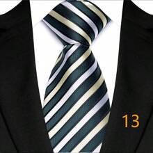 GOADAFOO Corbata de lujo de 8 cm para hombre, con rayas verdes, floral sólido, corbata de cuello tejida jacquard para hombre, novio, negocios, boda, fiesta