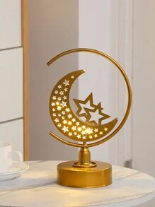 1 pieza de arte de hierro de estilo primaveral con estrella y luna, decoración de luz de noche. Es un elemento decorativo de sobremesa que puede crear una atmósfera maravillosa y es adecuado para lugares como dormitorios, salas de estar, estudios, comedores, etc. También es una excelente opción para regalos.
