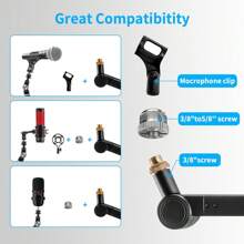 Adjustable Microphone Desk Arm Stand With Boom Arm Mount - AK35 - View 3