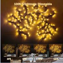 1 PC 96 LED 6Ft Flexible Brown Vine Bendable Willow Fairy Lights With 8 Modes Twinkle Artificial Tree Branches For Wall Tabletop Stairs Wedding Party Decorations USB Powered For Indoor Room Home Decor ,With 20 Fixed Buckles- Perfect For Bedroom, Party, And Holidays  Decorations - Plastic Lamp Shade, Low Voltage Operation