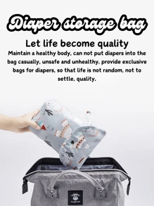 Waterproof Baby Diaper Storage Bag, Diaper Diaper Diaper Bag Go Out Carrying Bag. - Multicolor - View 1