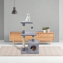 GRANDMA SHARK Cat Tree Tower, Cat Condos With Sisal Scratching Posts, Cat Play House And Rest Place - 50L x 30W x 85H centimetres - 查看 2