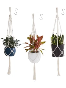 1pc Handwoven Planter Hanging Basket Net, Heavy Duty Macrame Plant Holder For Indoor&Outdoor Balcony, Bohemian/Nordic Style Thickened Plant Pot Hanging Mesh
