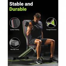Yoleo Adjustable Weight Bench For Full Body Workout; Foldable Bench Press Bench Of Home Gym Strength Training; Incline Decline Flat Utility Workout Bench With Quick Folding& Fast Adjustment (Black) - 1 - View 4