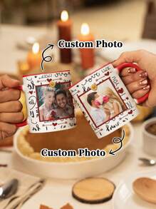 1 szt. 11 uncji spersonalizowany kubek walentynkowy ze zdjęciem, kocham cię, romantyczny kubek dla pary, spersonalizowany kubek do napojów, spersonalizowany kubek do kawy dla pary, kreatywny prezent rodzinny, specjalny prezent miłosny dla pary na walentynki