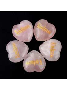 1 件水晶心形 30 毫米雕刻爱情文字婚礼装饰，情人节礼物，天然宝石