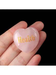 1 件水晶心形 30 毫米雕刻爱情文字婚礼装饰，情人节礼物，天然宝石