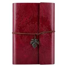 A5 Blank Page Vintage Leather Journal Notebook, Refillable Writing Diary, Travel Diary, Art Sketchbook, Gift For Women, Men, Teenage Girls And Boys, 160 Pages,School Supplies,Back To School - Multicolor - View 10