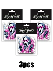 PINK Skull Scream Pattern Design ,Car Air Freshener And Rearview Mirror Decoration - Long-Lasting Fragrance For A Fresh And Inviting Car Interior,Valentine's Day Gift,Idea Gift For Friends - one-size - View 12