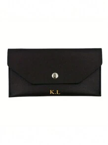 [Aangepast] Gepersonaliseerde PU Kunstleren Geld Envelop Portemonnee, Herbruikbare Geld Envelop Portemonnee Voor Geldverdeling, Minimalistische Effen Kleur Lange Portemonnee, Modieuze Casual Portemonnee, PU Kunstleren Multifunctionele Kaarthouder, Kaarthoes Envelop Kaarthouder, Geschikt Voor Zowel Mannen Als Vrouwen