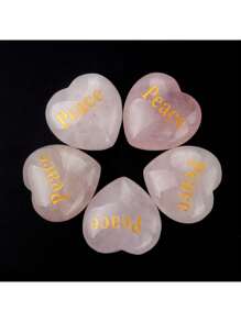 1 件水晶心形 30 毫米雕刻爱情文字婚礼装饰，情人节礼物，天然宝石