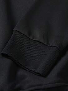 Men's Thickened Crew - Neck Sweatshirt, Loose Rib Cuffs, Art Graffiti - Style Pattern, Autumn & Winter Daily & Outdoor Pick