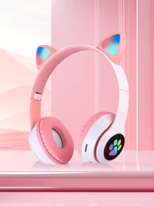 Cat Ear Headset Heavy Bass Wireless Sports FoldingLuminous Game Bluetooth Headset