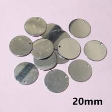 20pcs Coin Style Round Charms Pendant DIY Jewelry Making Accessories - Silver - View 16
