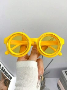 4/3/1 件 2025 新款个性复古圆框时尚眼镜，女士金属双环大框眼镜，户外派对嘻哈情侣趣味日常佩戴时尚眼镜，送给她作为情人节节日礼物。 - 彩色 - 查看 12