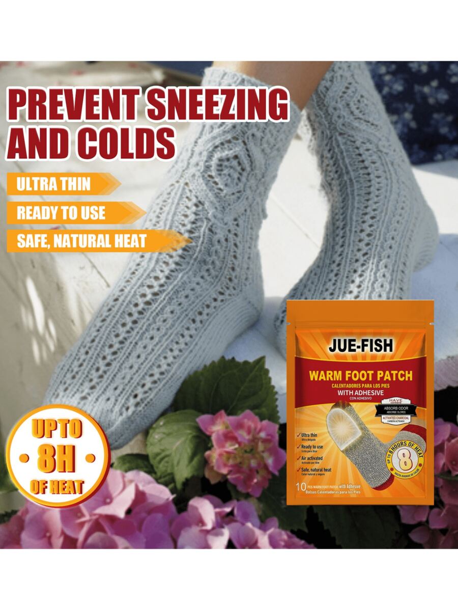 爵鱼自热暖脚器，冬季一次性暖脚贴，保持双脚温暖