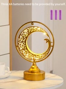 1 pieza de arte de hierro de estilo primaveral con estrella y luna, decoración de luz de noche. Es un elemento decorativo de sobremesa que puede crear una atmósfera maravillosa y es adecuado para lugares como dormitorios, salas de estar, estudios, comedores, etc. También es una excelente opción para regalos.