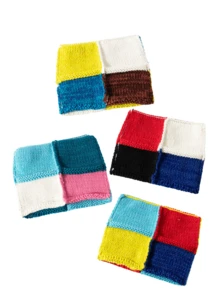 1pc Women Handmade Crochet Beanie Hat With Cute Cat Ears, Contrast Color Patchwork, Stylish & Versatile Warm Knitted Cap, Spring/Autumn New Fashion Accessory - Knitted Hat - View 6