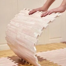 10 piezas, 11,8 pulgadas, Estera de piso tipo madera de alta tenacidad, alfombra de espuma rompecabezas antideslizante, a prueba de humedad y caídas para sala de estar, cocina, dormitorio