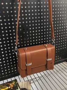 peach tree 1pc Fashionable Multi-Compartment Men's Large Capacity Briefcase Tote Shoulder Bag, Black Classic Business Laptop Bag, Carry-On Office Supplies, Accessories Gift For Father's Day, Back To School Laptop Bags Office Bag Bible Bag Laptop Case , Vintage, Work Bag - Brown - View 7