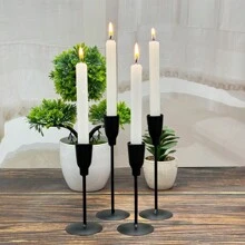 4 szt. metalowych świeczników z kutego żelaza, rekwizyty do zdjęć na kolację przy świecach, dekoracje urodzinowe na rocznicę ślubu, dekoracje stołu do salonu, romantyczne prezenty na walentynki, Boże Narodzenie