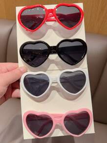 2副新款女童爱心时尚眼镜，防晒眼镜，适合派对、生日、情人节等场合的礼物，仅展示卡片，不含运费。 - 彩色 - 查看 2