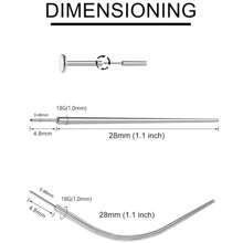 2 Pcs Stainless Steel 14G 16G 18G Threaded Piercing Taper Threadless Piercing Taper Insertion Pin For Ear/Nose/Navel/Nipple/Lip/Eyebrow Stretcher Body Piercing Stretching Kit Assistant Tool - Silver - View 4