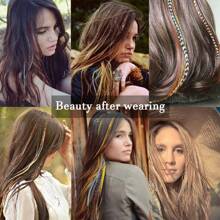 Feather Hair 16 Inches 50strands/Pack Colored Hair Colorful Hair Feathers For Women - Orange - View 7