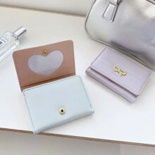 Wallets Girls Cute Bow Small Wallet Aesthetic Card Holder ID Window (Multi-Color Available) For Women Wallet Mini Wallet Purse Wallet Card Wallet - Multicolor - View 8