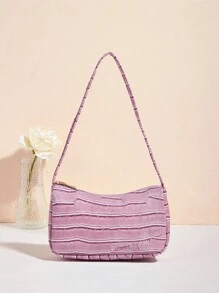 1 pieza Bolso Baguette bandolera de color brillante para niñas, bolso de axila, adecuado para uso diario, mejor opción de regalo