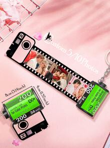 1pc Custom Film Photo Keychain For Couple, Personalized Couple Photos Film Roll Keychain, Custom Camera Film Keychain, Custom Keychain With Picture, Customized Photo Keychain Reel Album Photo Couple Gifts, Custom Camera Roll Gift, Camera Film Roll Keyring For Couple, Personalized Custom Camera Film Roll Keychain With Colorful, Gift For Best Friend, Mother's Day Gift, Memory Gift Gift For Girlfriend/Boyfriend