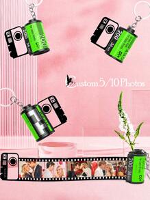 1pc Custom Film Photo Keychain For Couple, Personalized Couple Photos Film Roll Keychain, Custom Camera Film Keychain, Custom Keychain With Picture, Customized Photo Keychain Reel Album Photo Couple Gifts, Custom Camera Roll Gift, Camera Film Roll Keyring For Couple, Personalized Custom Camera Film Roll Keychain With Colorful, Gift For Best Friend, Mother's Day Gift, Memory Gift Gift For Girlfriend/Boyfriend