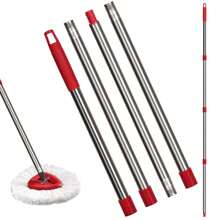 Adjustable 4-Section Stainless Steel Mop Handle With Ergonomic Grip – Extendable 30"-58" Replacement Handle For Easy Cleaning (Wine Red/Black/Blue/Green) - Burgundy - View 2