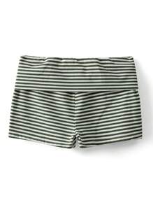 Women's Summer Slim Yoga Shorts Casual Solid Color Fold Over Low Waist Lounge Shorts - màu xanh lá - Xem 10