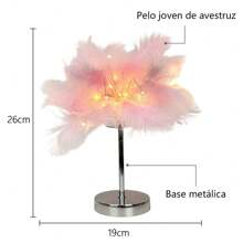 Pink Feather Lamp, LED Atmosphere Feather Night Light Night Lamp For Mother, Girlfriend, Home Girl Room, Wedding Decoration - 粉色 - 查看 8